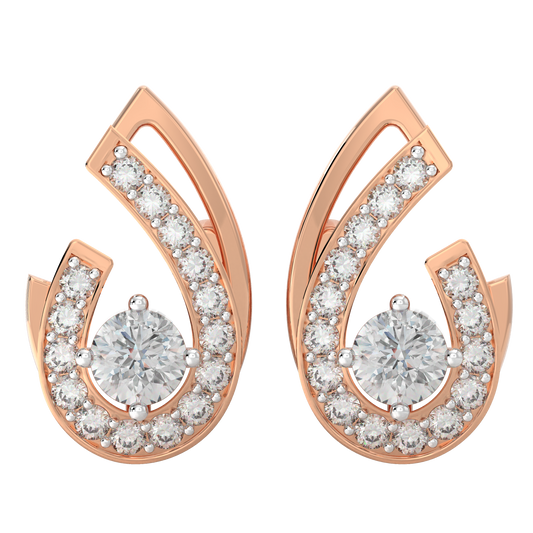 Pink Gold-Nova Diamond Earring Studs_view=TOP