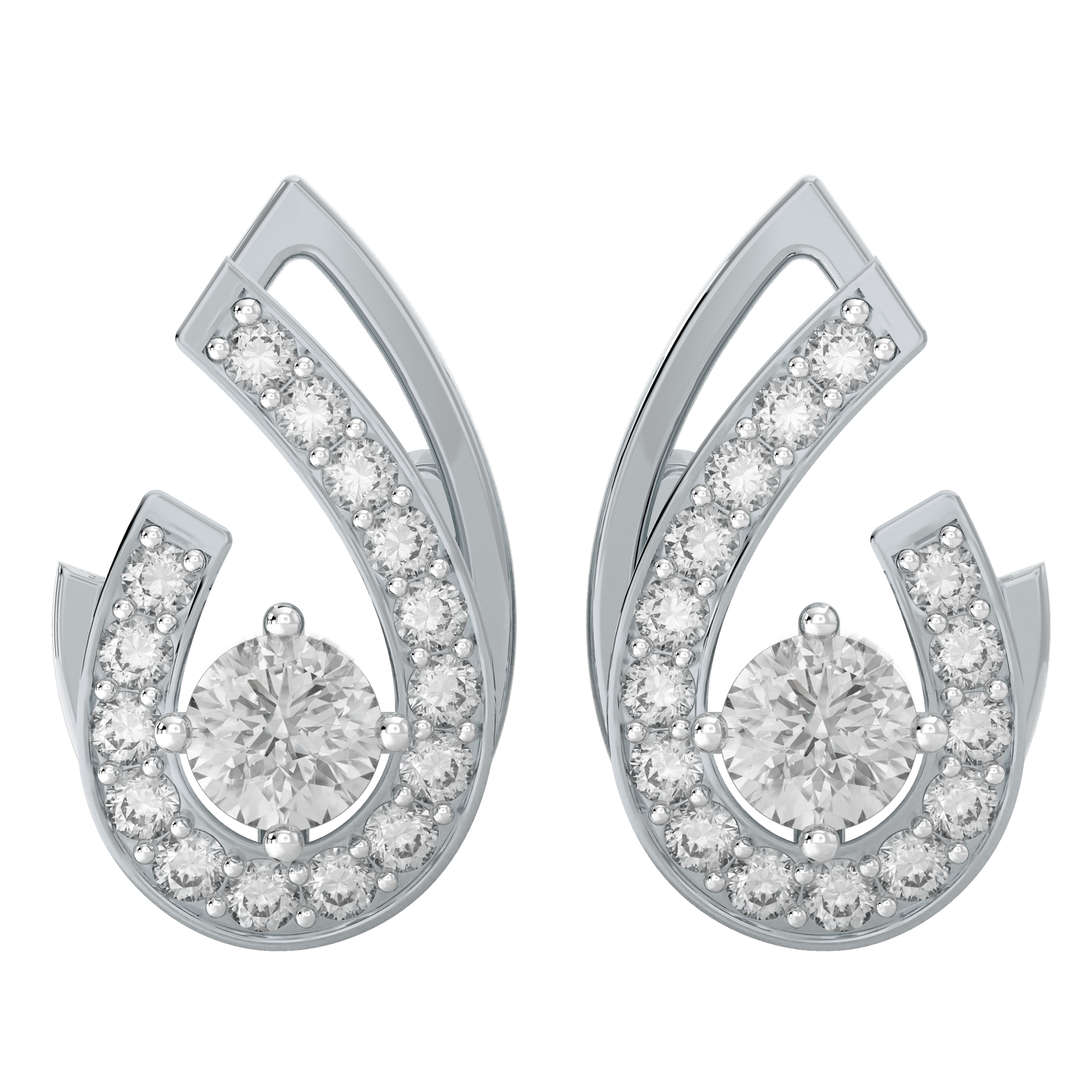White Gold-Nova Diamond Earring Studs_view=TOP