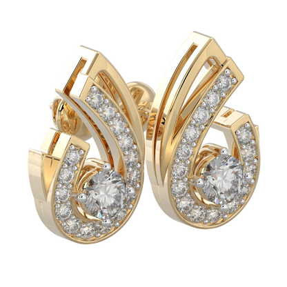 Yellow Gold-Nova Diamond Earring Studs_view=3DV