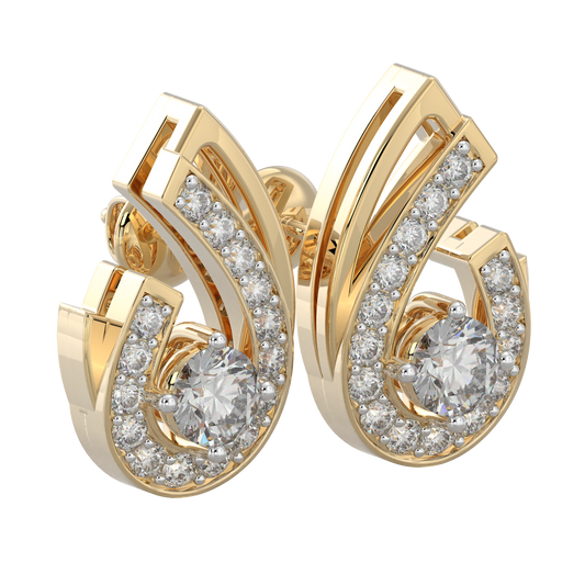 Yellow Gold-Nova Diamond Earring Studs_view=3DV