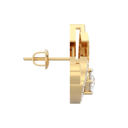 Yellow Gold-Nova Diamond Earring Studs_view=SIDE