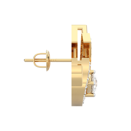 Yellow Gold-Nova Diamond Earring Studs_view=SIDE