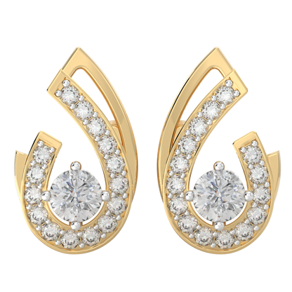 Yellow Gold-Nova Diamond Earring Studs_view=TOP
