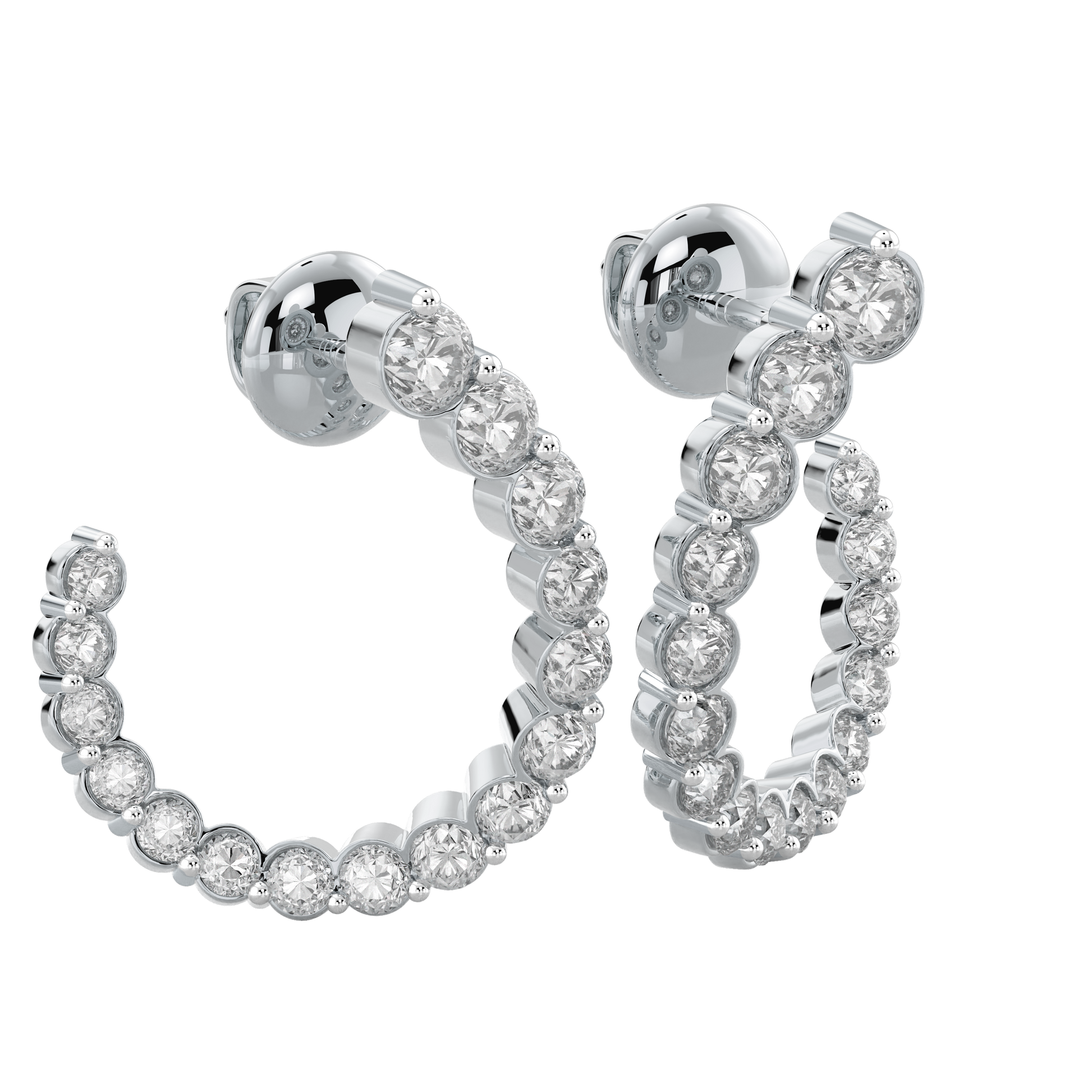 White Gold-Petal Fashion Earrings Diamond Earring_view=FRONT