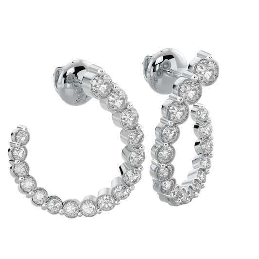 White Gold-Petal Fashion Earrings Diamond Earring_view=FRONT