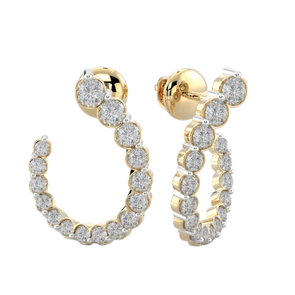 Yellow Gold-Petal Fashion Earrings Diamond Earring_view=3DV
