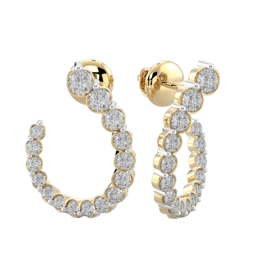 Yellow Gold-Petal Fashion Earrings Diamond Earring_view=3DV