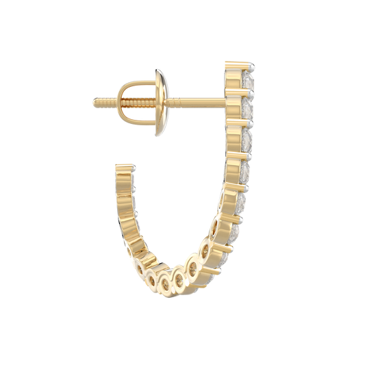 Yellow Gold-Petal Fashion Earrings Diamond Earring_view=SIDE