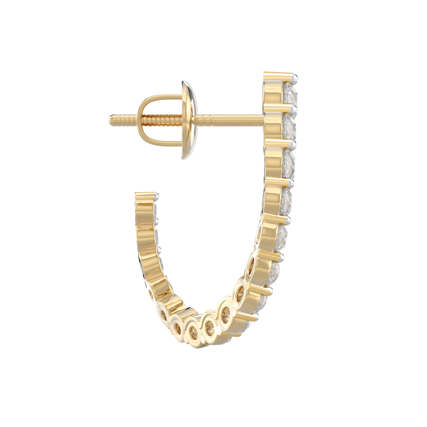 Yellow Gold-Petal Fashion Earrings Diamond Earring_view=SIDE