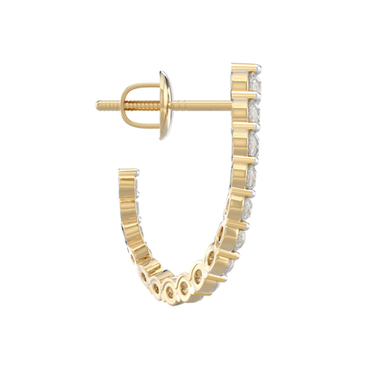 Yellow Gold-Petal Fashion Earrings Diamond Earring_view=SIDE