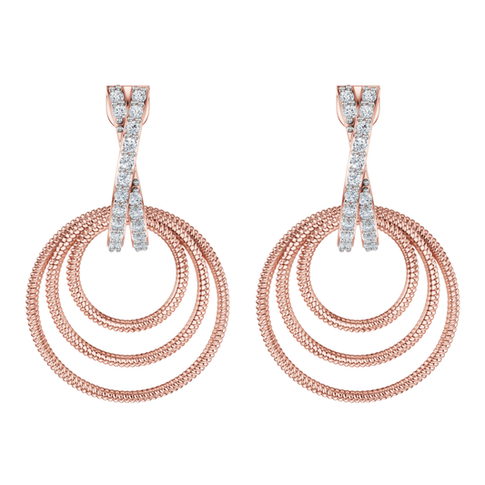 Pink Gold-Flare Statement Solitaires Lab-Grown Diamond Drop Earrings_view=TOP