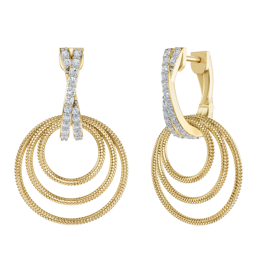 Yellow Gold-Flare Statement Solitaires Lab-Grown Diamond Drop Earrings_view=FRONT