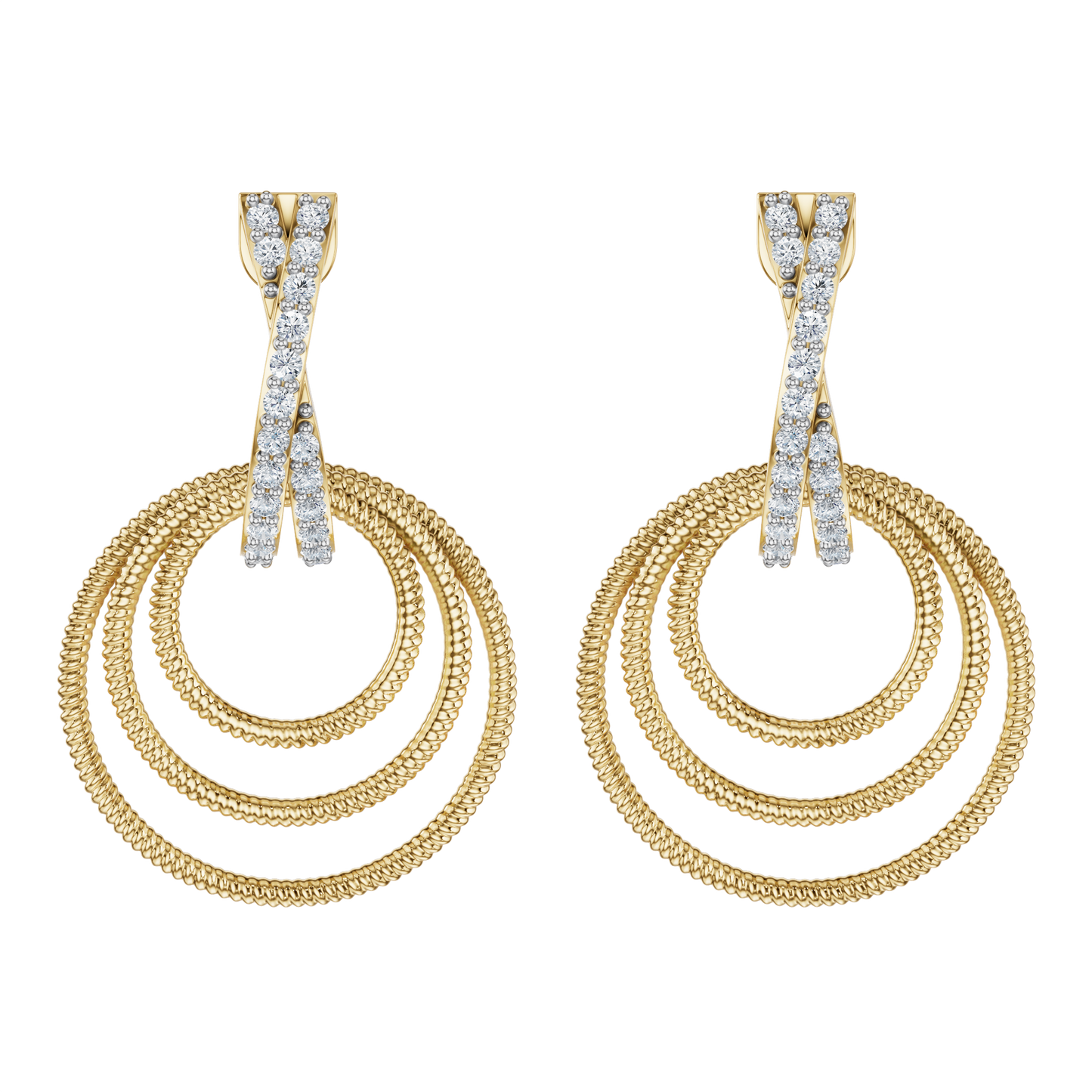 Yellow Gold-Flare Statement Solitaires Lab-Grown Diamond Drop Earrings_view=TOP