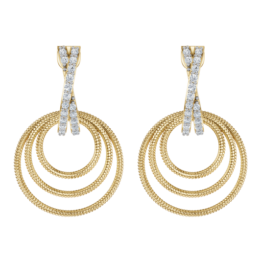Yellow Gold-Flare Statement Solitaires Lab-Grown Diamond Drop Earrings_view=TOP