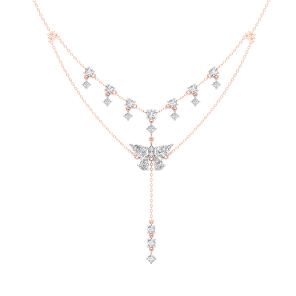 Pink Gold-Constellation Line Modern Gold Link Bracelet- Lab-Grown Diamond Necklace_view=TOP