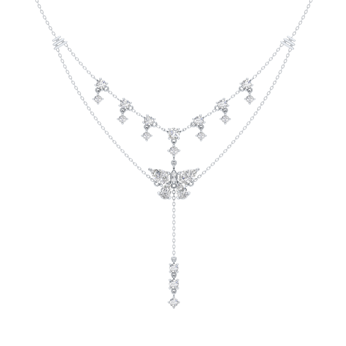 White Gold-Constellation Line Modern Gold Link Bracelet- Lab-Grown Diamond Necklace_view=TOP