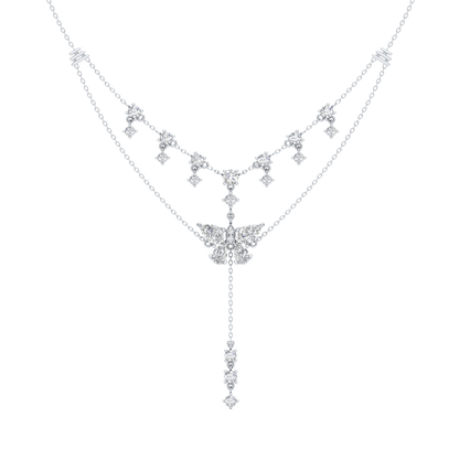 White Gold-Constellation Line Modern Gold Link Bracelet- Lab-Grown Diamond Necklace_view=TOP