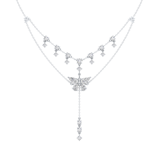 White Gold-Constellation Line Modern Gold Link Bracelet- Lab-Grown Diamond Necklace_view=TOP