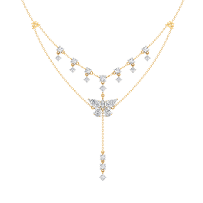 Yellow Gold-Constellation Line Modern Gold Link Bracelet- Lab-Grown Diamond Necklace_view=TOP