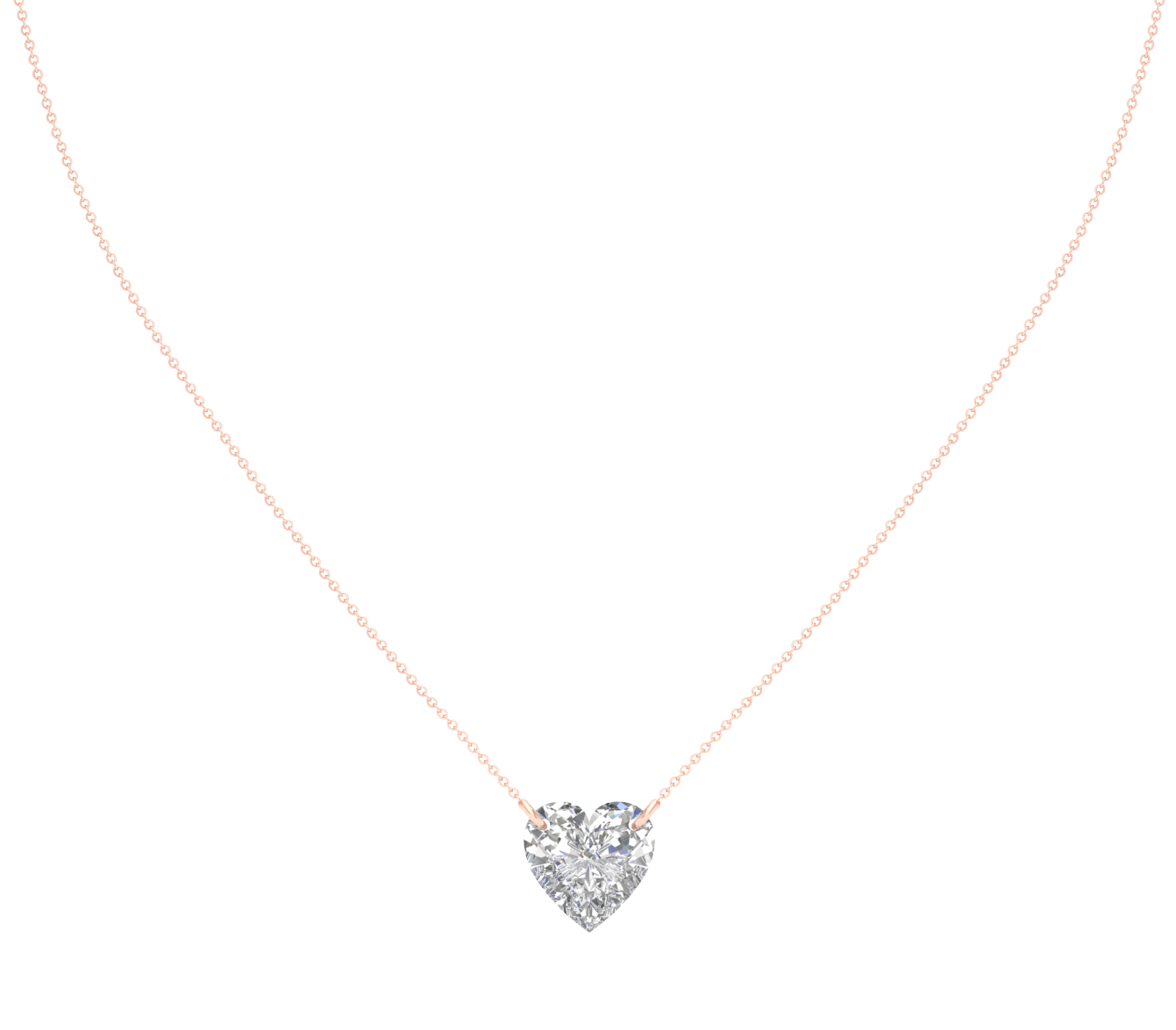 Pink Gold-Lumina Minimalist Lab-Grown Diamond Necklace_view=TOP