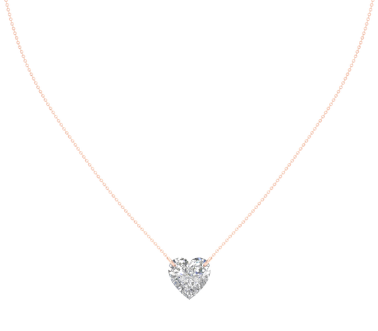 Pink Gold-Lumina Minimalist Lab-Grown Diamond Necklace_view=TOP