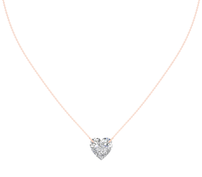 Pink Gold-Lumina Minimalist Lab-Grown Diamond Necklace_view=TOP