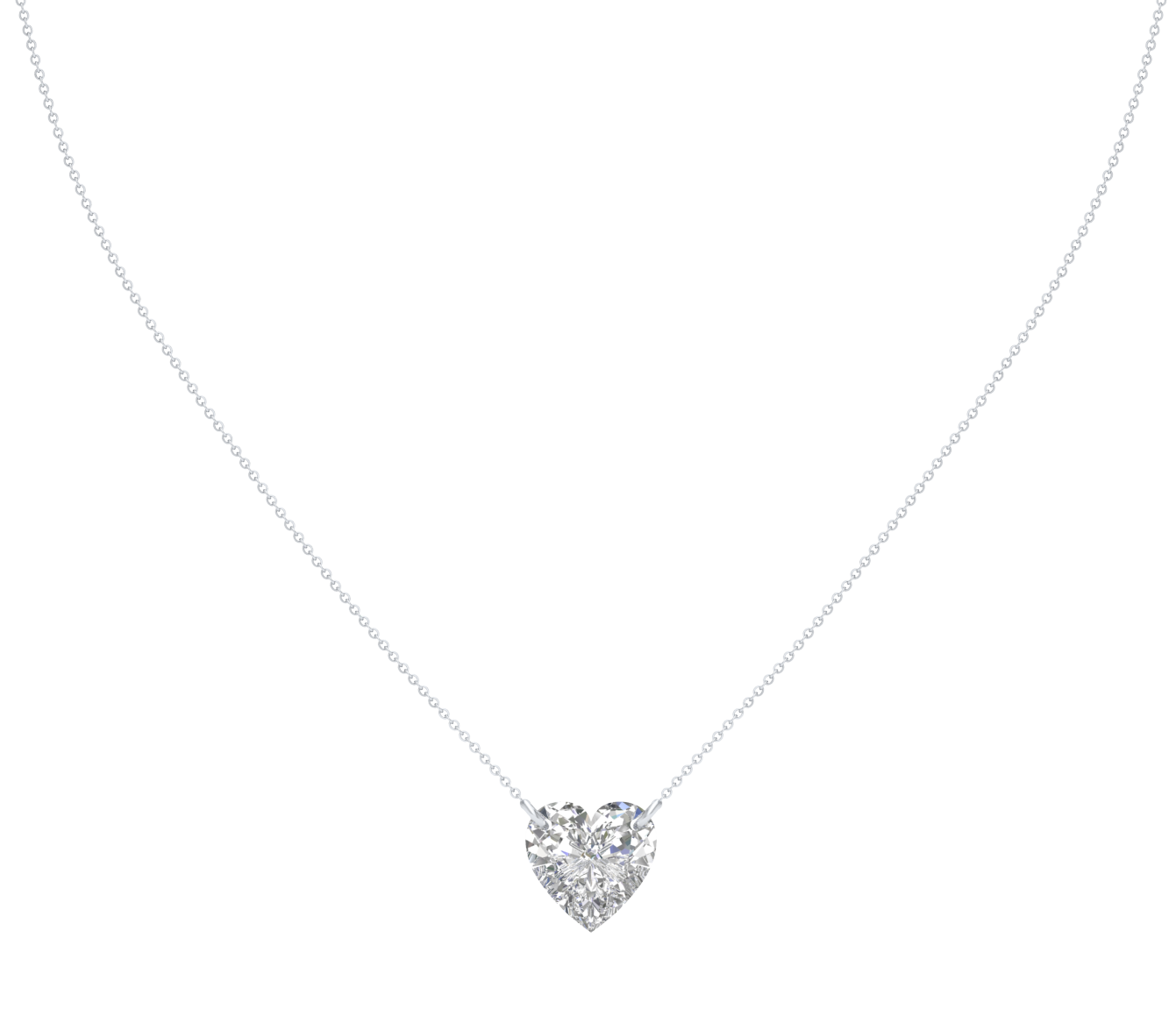 White Gold-Lumina Minimalist Lab-Grown Diamond Necklace_view=TOP