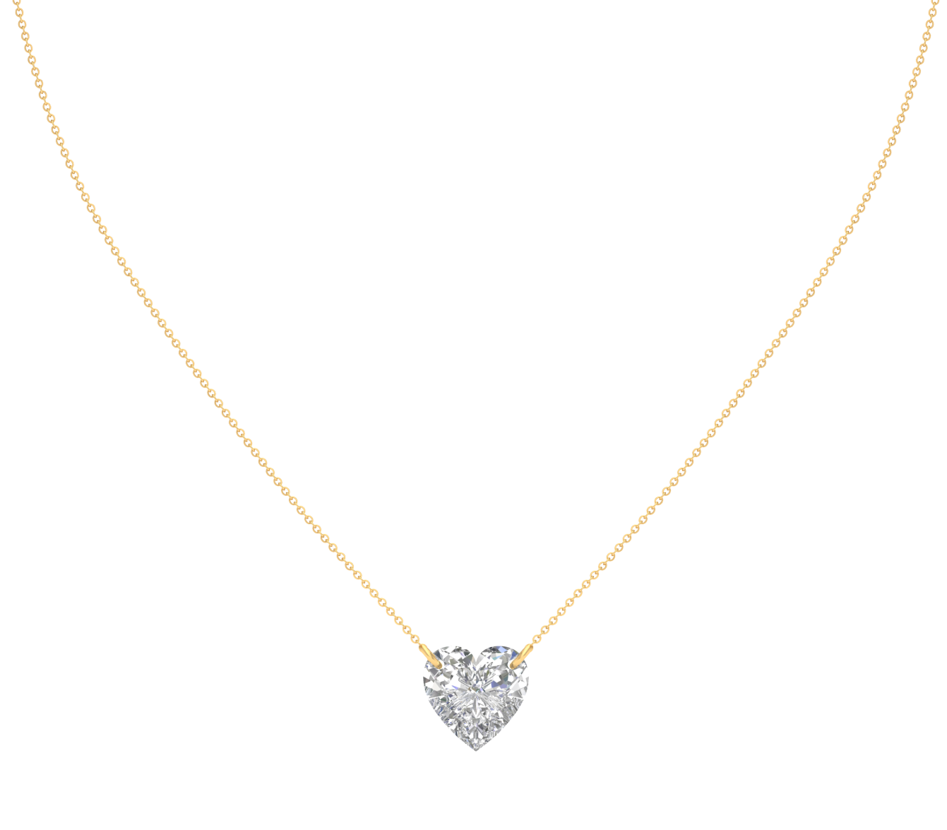 Yellow Gold-Lumina Minimalist Lab-Grown Diamond Necklace_view=TOP