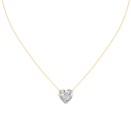 Yellow Gold-Lumina Minimalist Lab-Grown Diamond Necklace_view=TOP