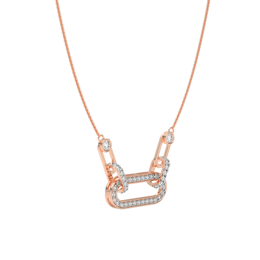 Pink Gold-Nebula Chain Tear-Drop Lab-Grown Diamond Necklace_view=3DV