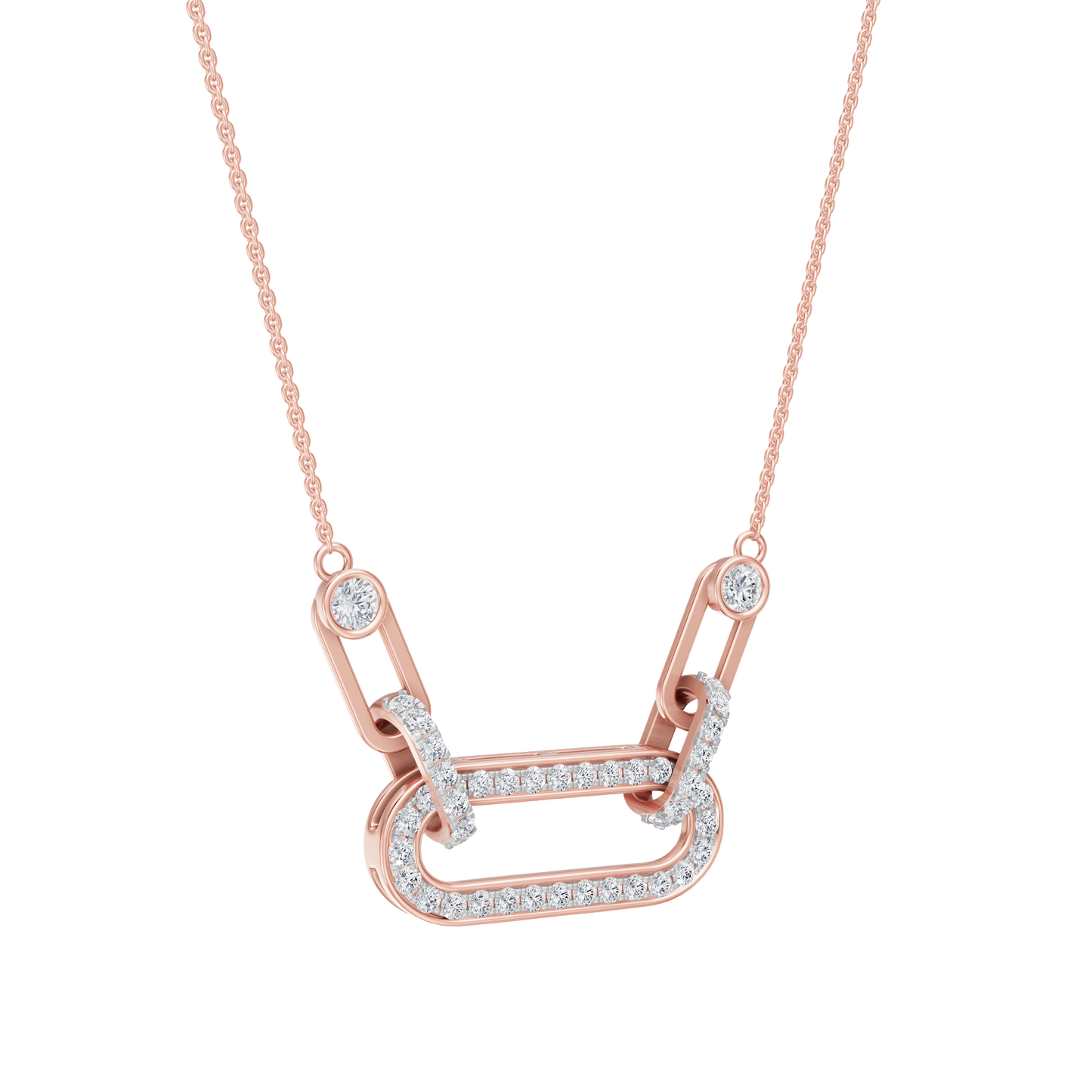 Pink Gold-Orbitlink Chain Pendant_view=3DV