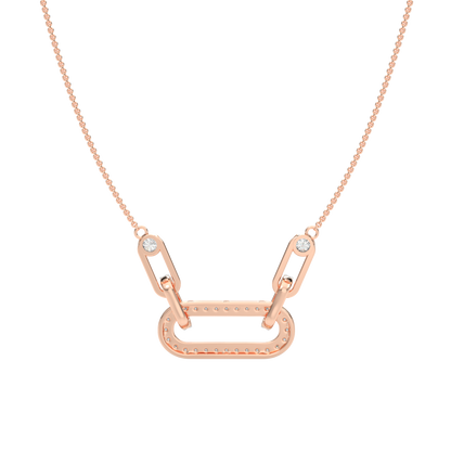 Pink Gold-Nebula Chain Tear-Drop Lab-Grown Diamond Necklace_view=BACK