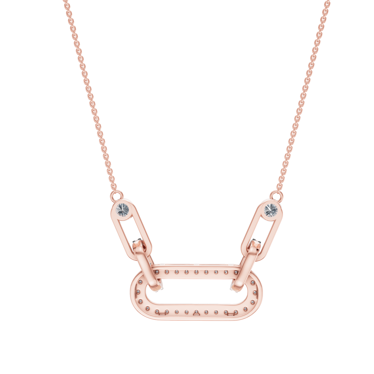 Pink Gold-Orbitlink Chain Pendant_view=BACK