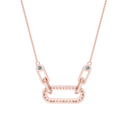 Pink Gold-Orbitlink Chain Pendant_view=BACK
