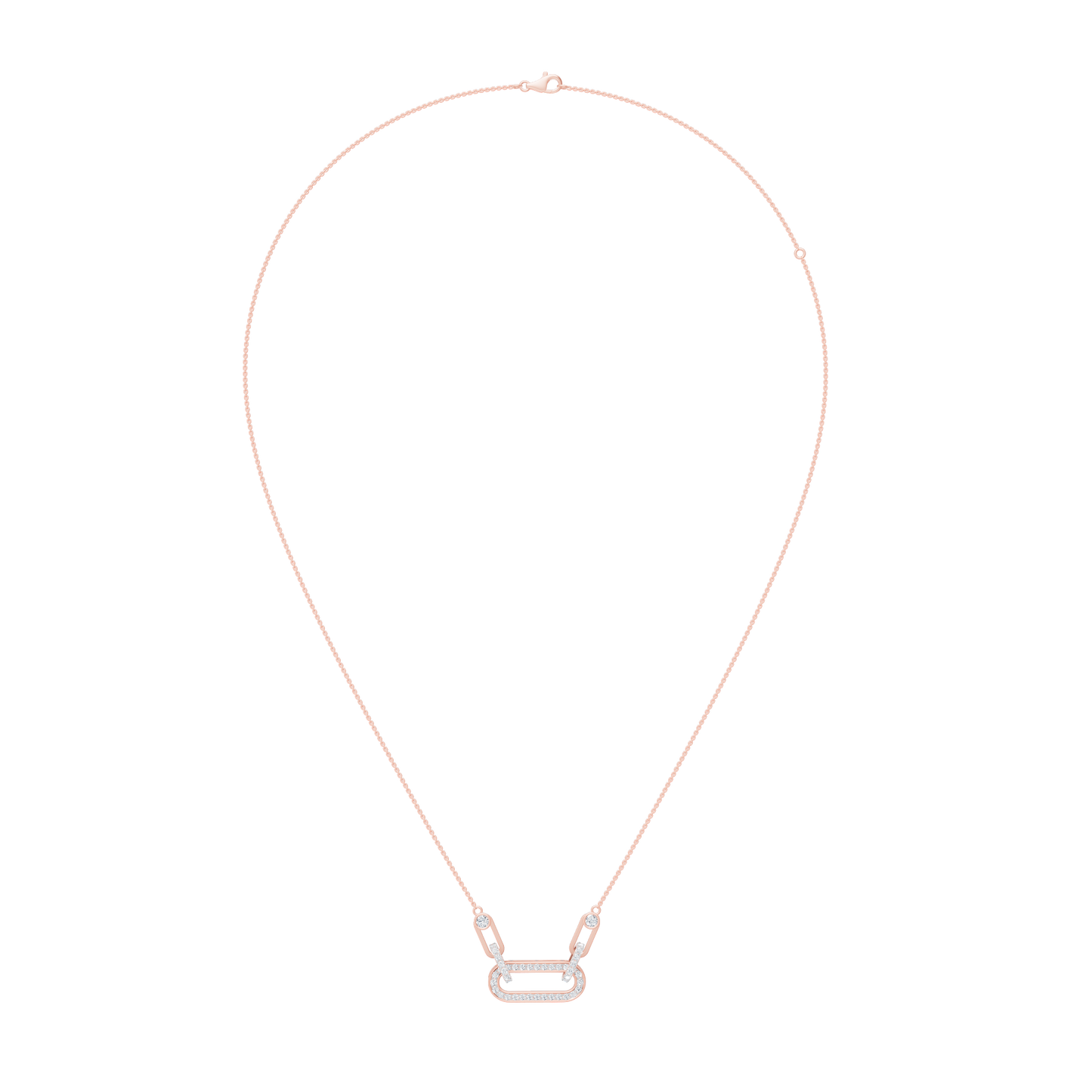 Pink Gold-Orbitlink Chain Pendant_view=FRONT