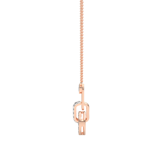 Pink Gold-Nebula Chain Tear-Drop Lab-Grown Diamond Necklace_view=SIDE
