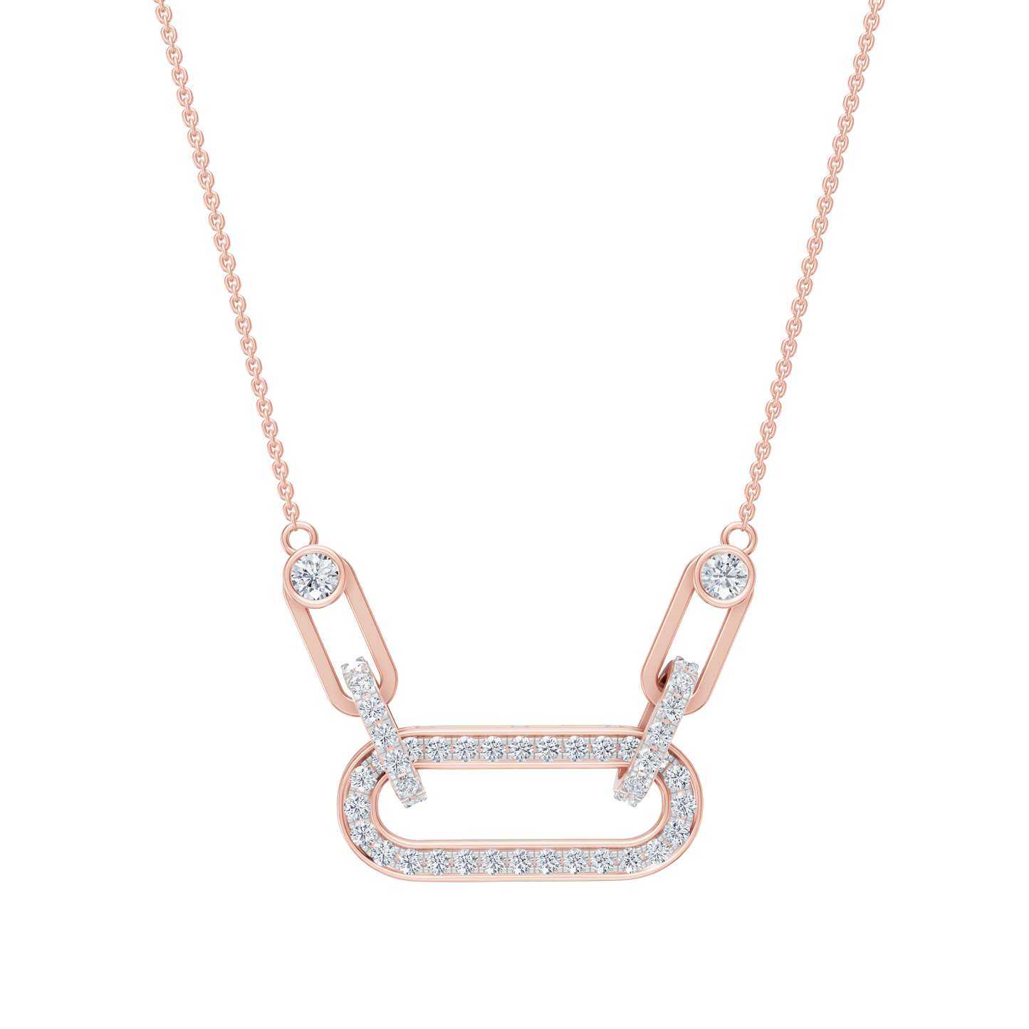 Pink Gold-Orbitlink Chain Pendant_view=TOP