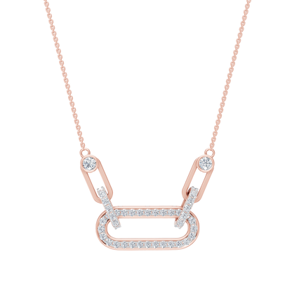Pink Gold-Orbitlink Chain Pendant_view=TOP