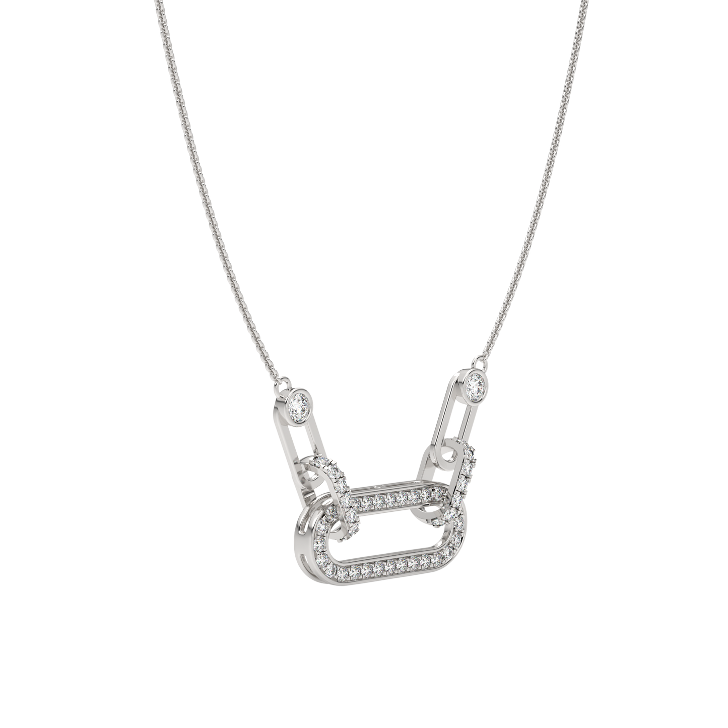 White Gold-Nebula Chain Tear-Drop Lab-Grown Diamond Necklace_view=3DV