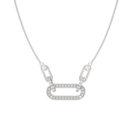 White Gold-Nebula Chain Tear-Drop Lab-Grown Diamond Necklace_view=TOP