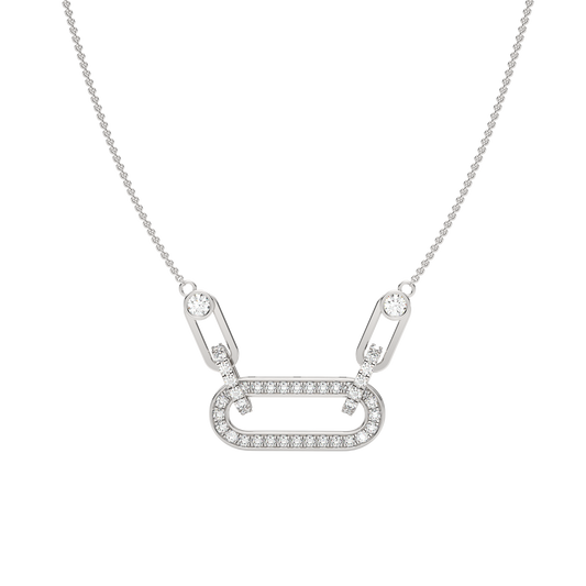 White Gold-Nebula Chain Tear-Drop Lab-Grown Diamond Necklace_view=TOP