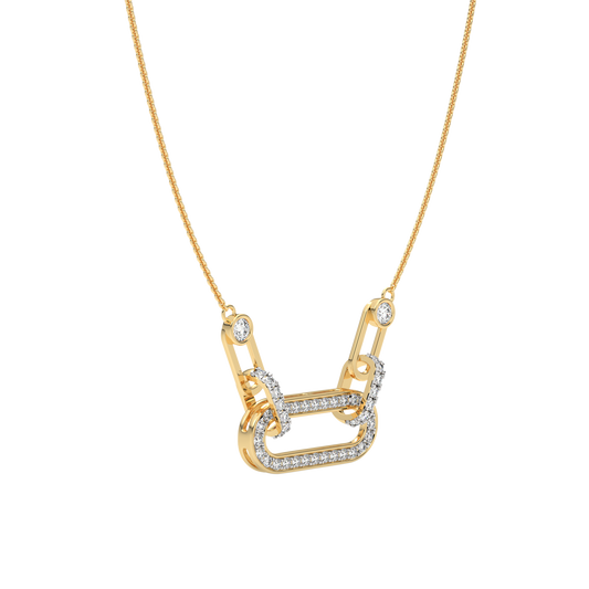 Yellow Gold-Nebula Chain Tear-Drop Lab-Grown Diamond Necklace_view=3DV