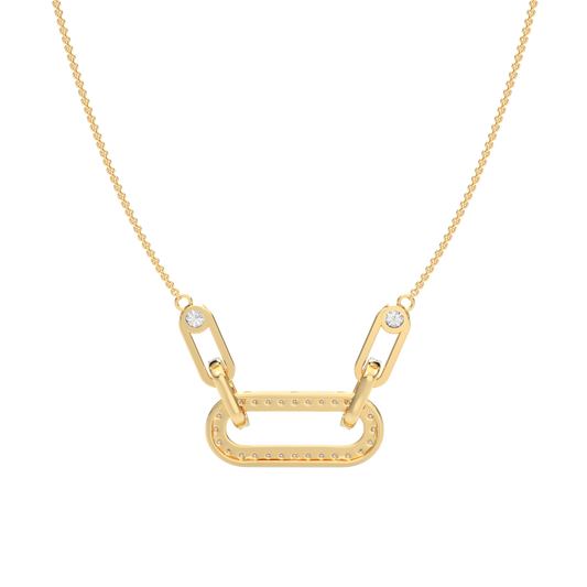 Yellow Gold-Nebula Chain Tear-Drop Lab-Grown Diamond Necklace_view=BACK