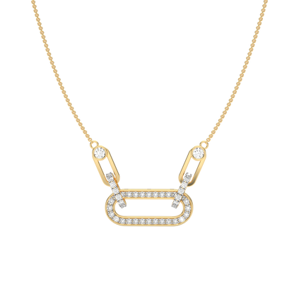 Yellow Gold-Nebula Chain Tear-Drop Lab-Grown Diamond Necklace_view=TOP