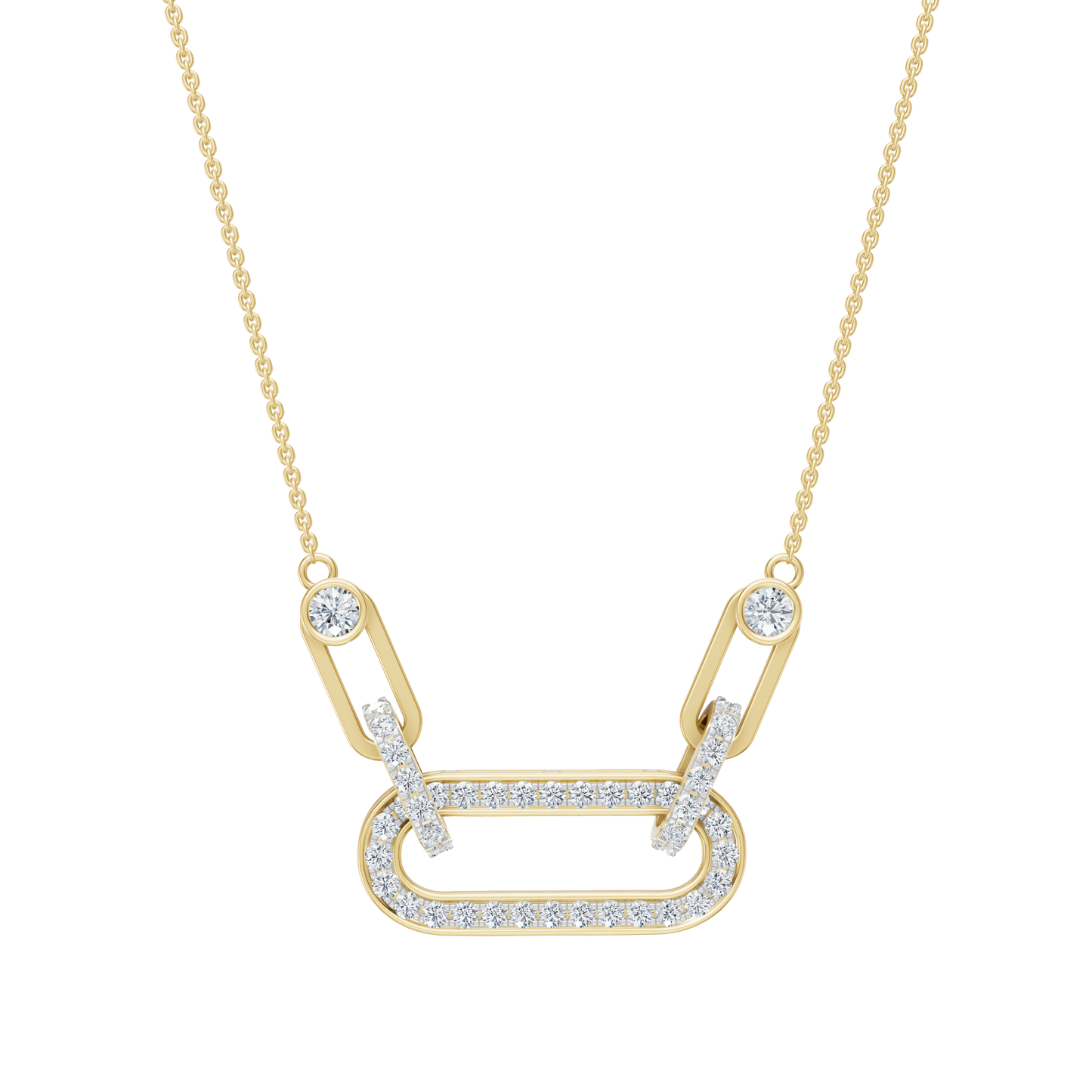 Yellow Gold-Orbitlink Chain Pendant_view=TOP