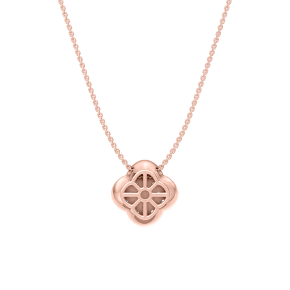 Pink Gold-Clover  Pave Pendant_view=BACK