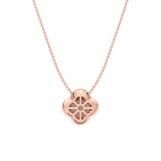Pink Gold-Clover  Pave Pendant_view=BACK