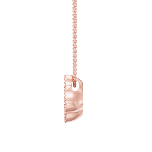 Pink Gold-Clover  Pave Pendant_view=SIDE