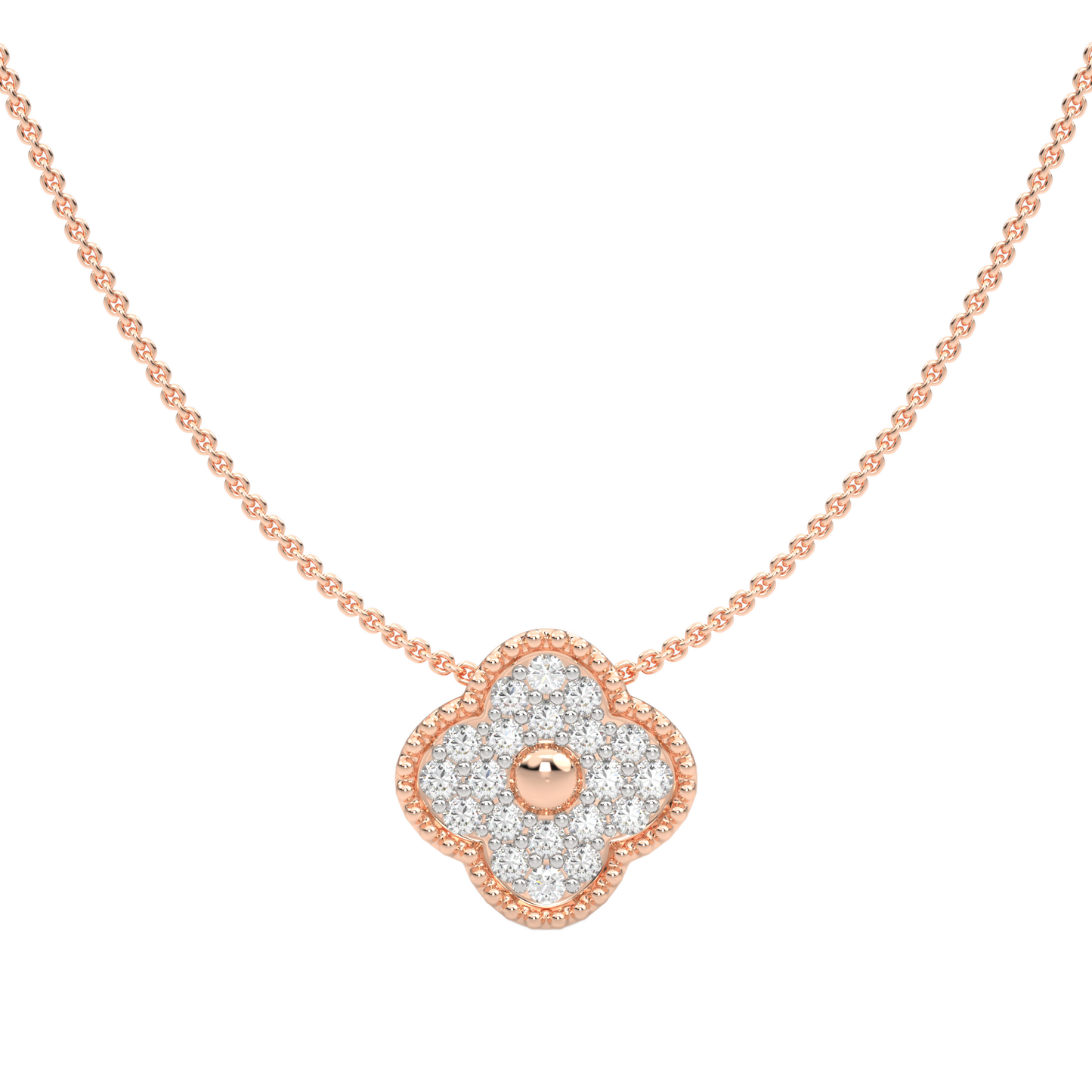 Pink Gold-Aurora Lab-Grown Diamond Necklace_view=TOP