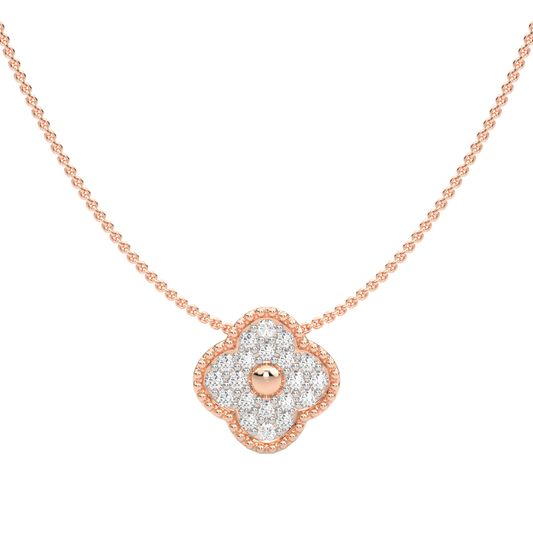 Pink Gold-Aurora Lab-Grown Diamond Necklace_view=TOP